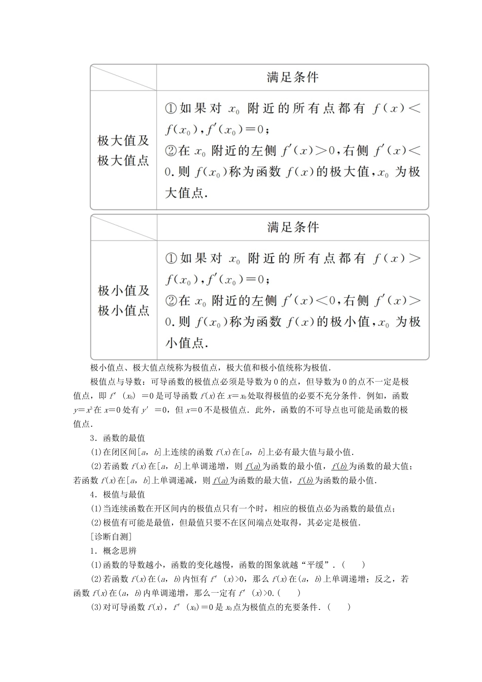 高考数学一轮复习 第2章 函数、导数及其应用 2.11 导数在研究函数中的应用（一）学案 文-人教版高三全册数学学案_第2页