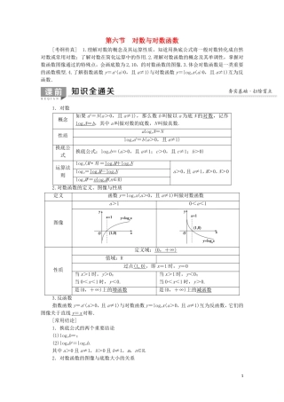 高考数学一轮复习 第2章 函数、导数及其应用 第6节 对数与对数函数教学案 文（含解析）北师大版-北师大版高三全册数学教学案