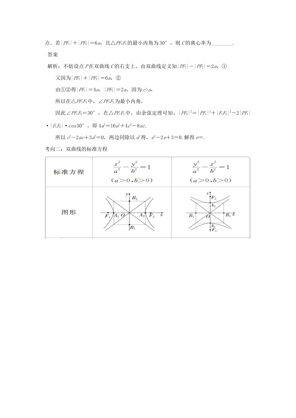 高考数学二轮复习 双曲线学案（含解析）-人教版高三全册数学学案_第2页