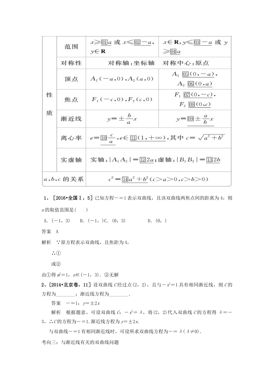 高考数学二轮复习 双曲线学案（含解析）-人教版高三全册数学学案_第3页