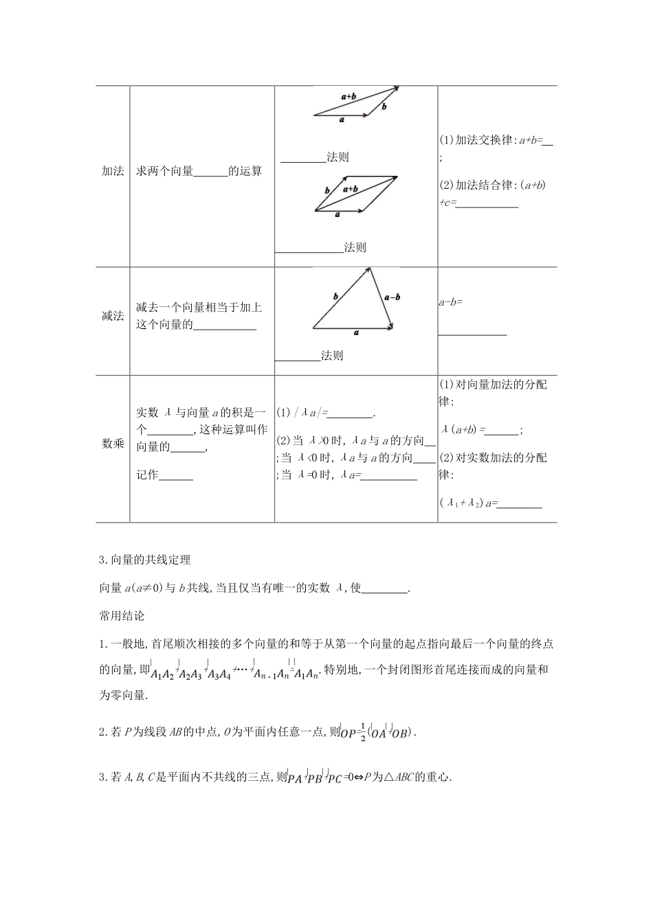 高考数学一轮复习 第4单元 平面向量、数系的扩充与复数的引入听课学案 理-人教版高三全册数学学案_第2页