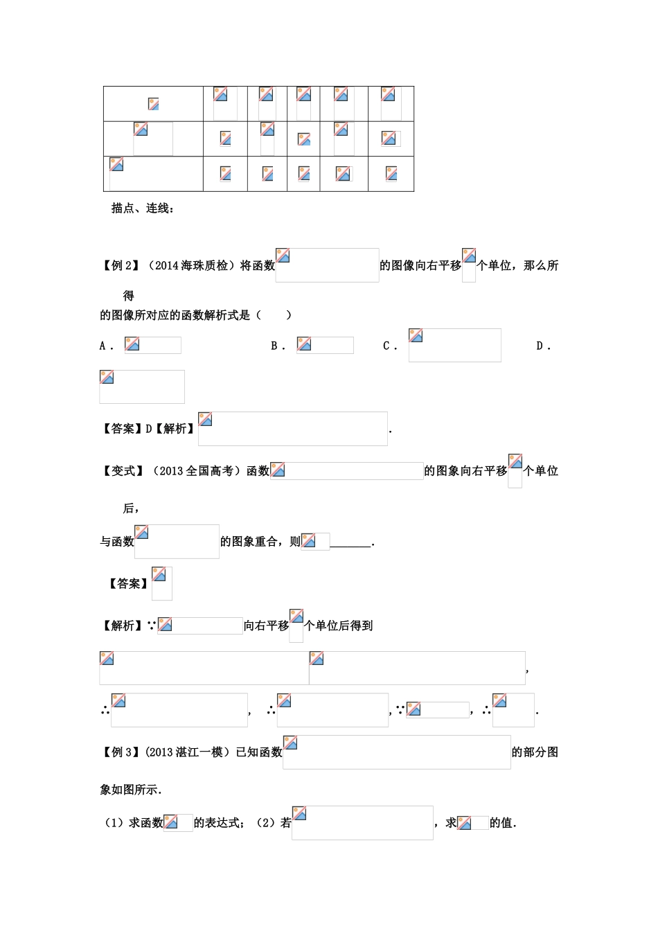 高考数学一轮复习 第六章 三角函数 第35课 三角函数的图象学案 文-人教版高三全册数学学案_第3页