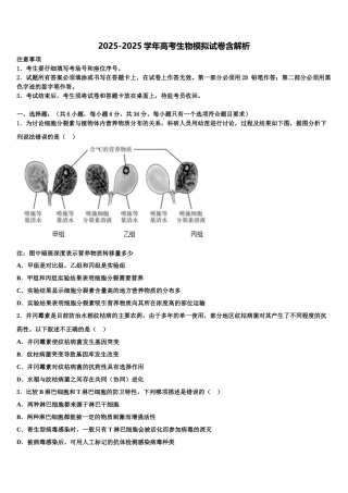 广东省惠州市博罗县博罗中学高三二诊模拟考试生物试卷含解析
