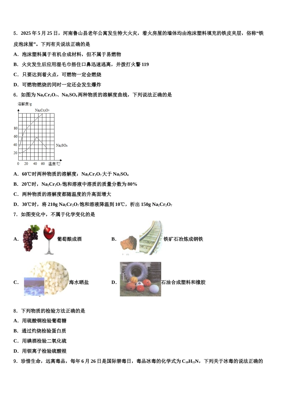 广东省惠州市惠阳区中考猜题化学试卷含解析_第2页