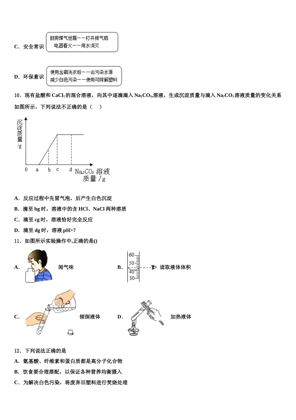 广东省惠州市惠阳高级中学中考冲刺卷化学试题含解析_第3页