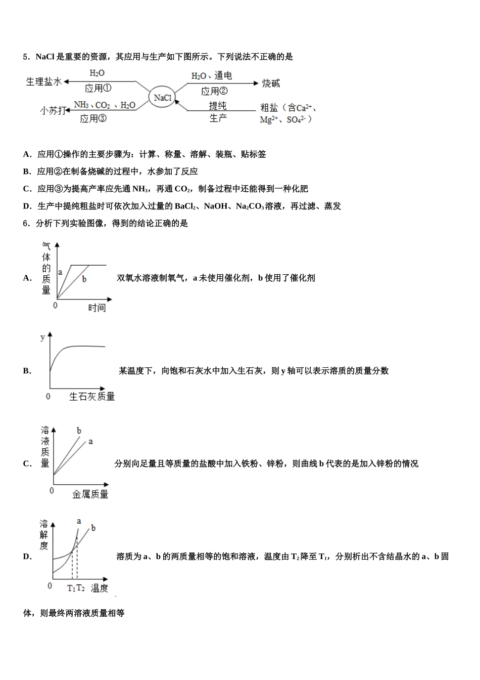 广东省揭阳市空港经济区炮台镇达标名校中考化学考前最后一卷含解析_第2页