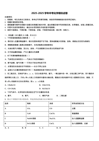 广东省新朗实验校中考化学模试卷含解析