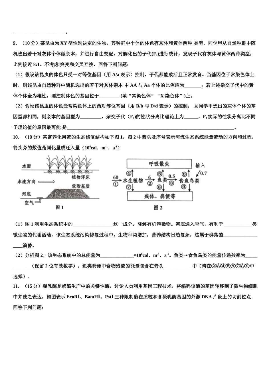 广东省普宁市华美实验学校高三下学期第五次调研考试生物试题含解析_第3页