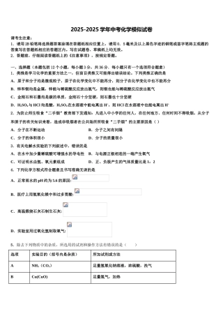 广东省汕头市东厦中学初中化学毕业考试模拟冲刺卷含解析
