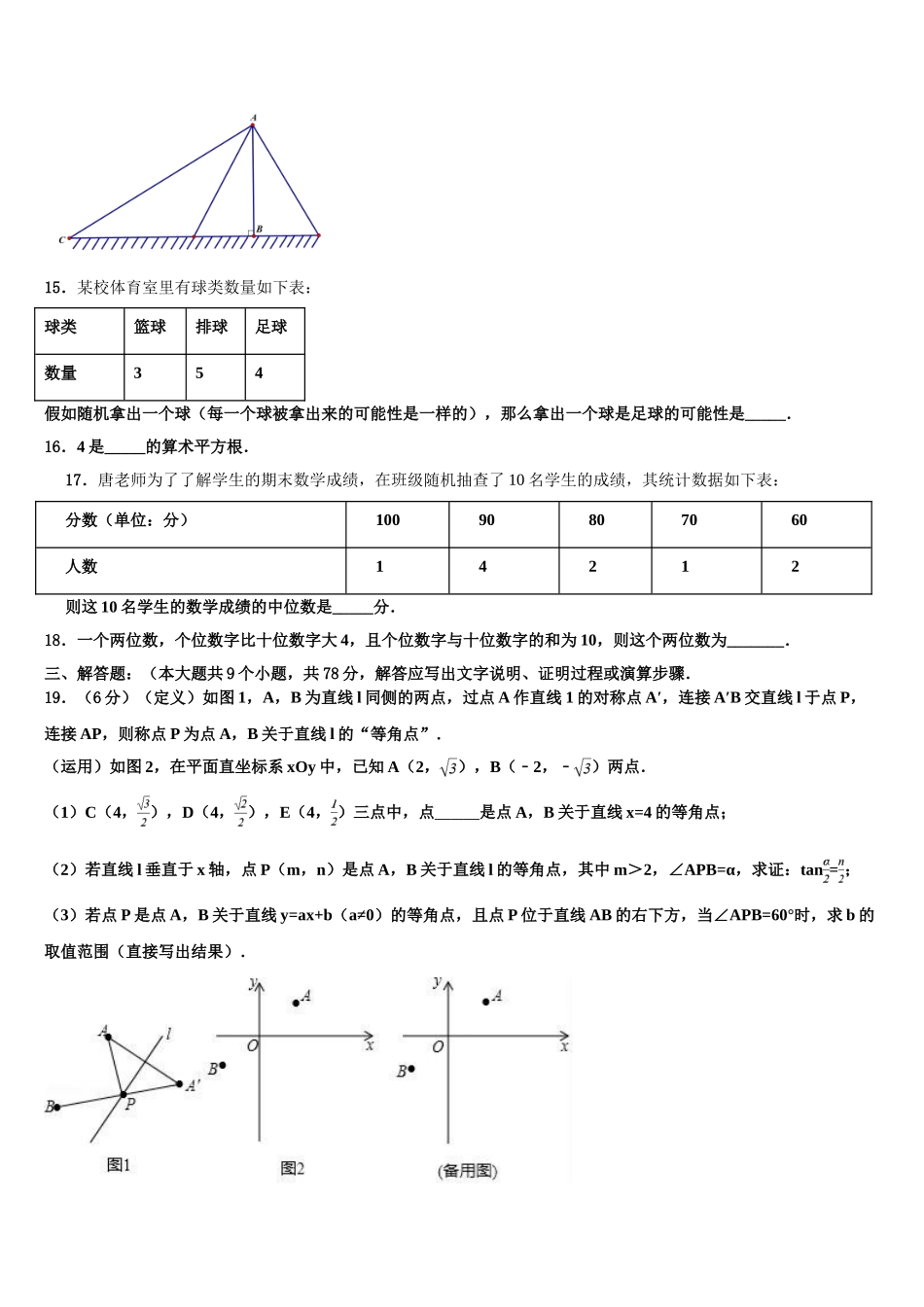 广东省汕头市潮南区司马浦镇中考数学全真模拟试卷含解析_第3页