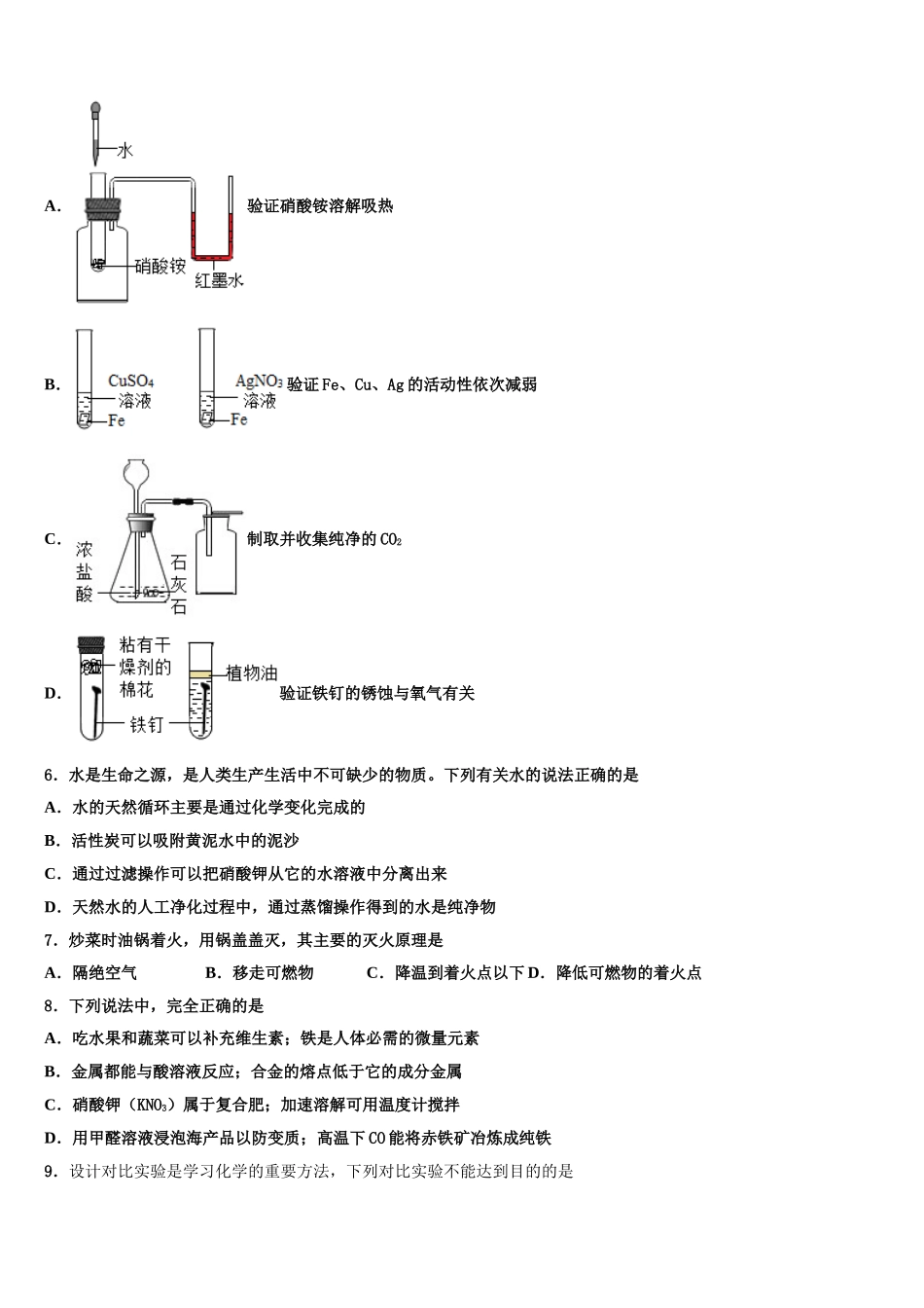 广东省汕头市潮南区司马浦镇重点中学中考化学全真模拟试题含解析_第2页