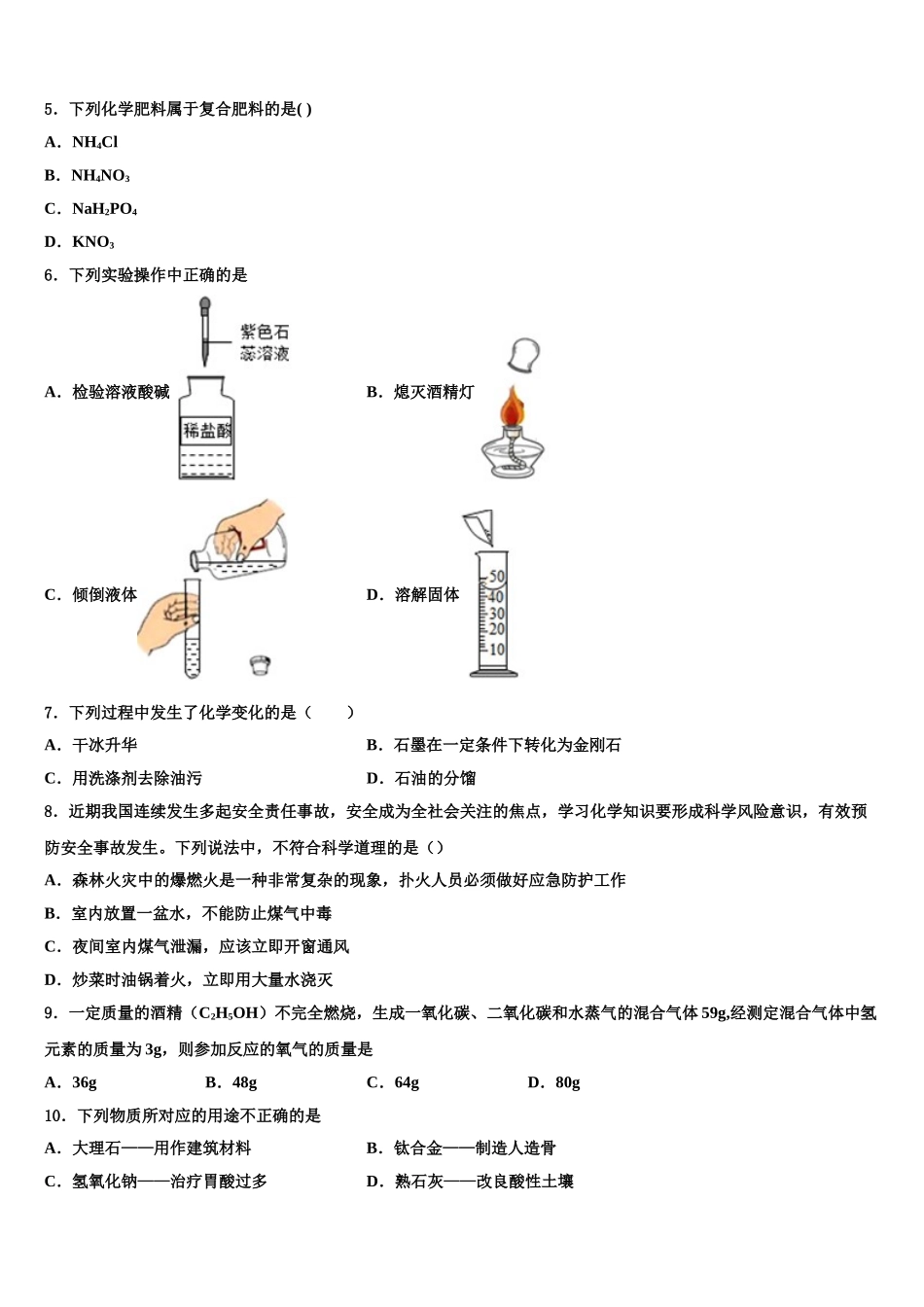广东省汕头市潮南区胪岗镇重点名校中考联考化学试卷含解析_第2页
