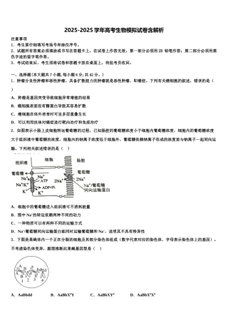 广东省汕头市潮阳新世界中英文学校高三第一次模拟考试生物试卷含解析