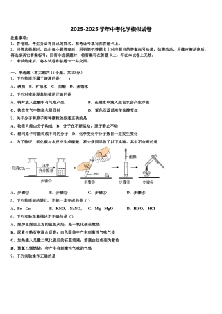 广东省清远市英德市毕业升学考试模拟卷化学卷含解析