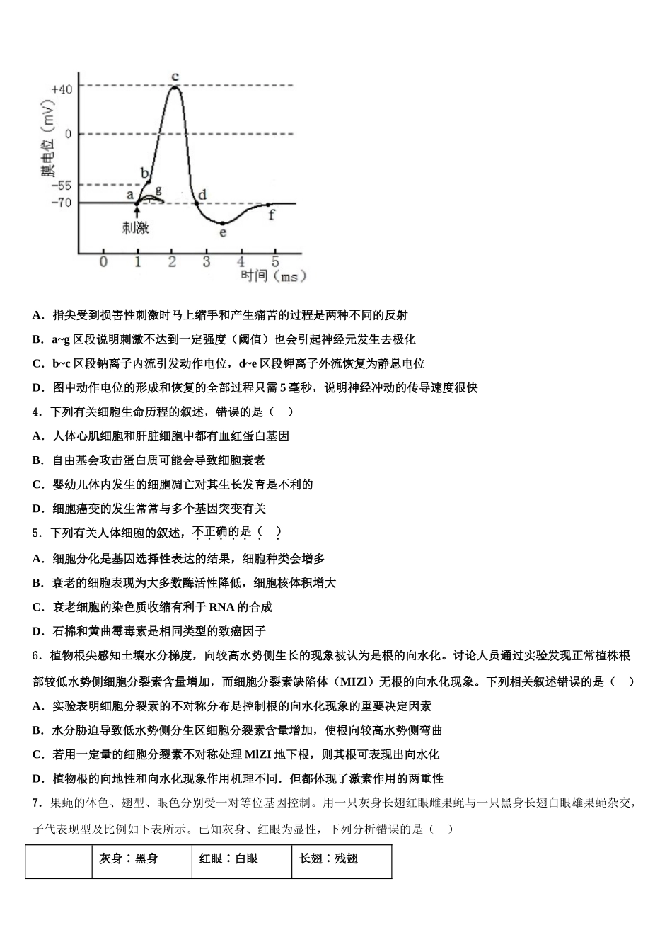 广东省罗定中学高考生物四模试卷含解析_第2页