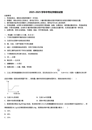 广东省那龙镇那龙学校中考化学最后冲刺浓缩精华卷含解析