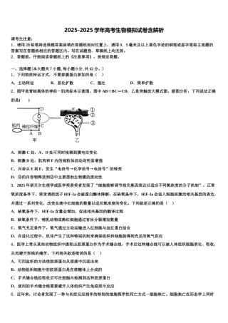 广东省阳山中学高三第三次测评生物试卷含解析