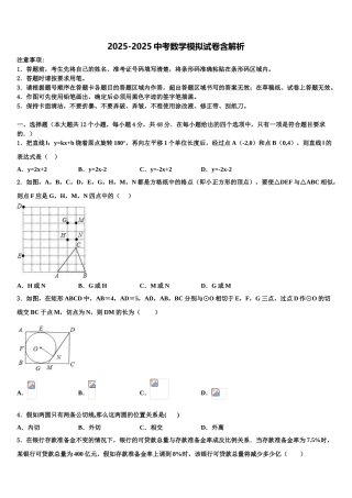 广东省韶关市乐昌市初中数学毕业考试模拟冲刺卷含解析