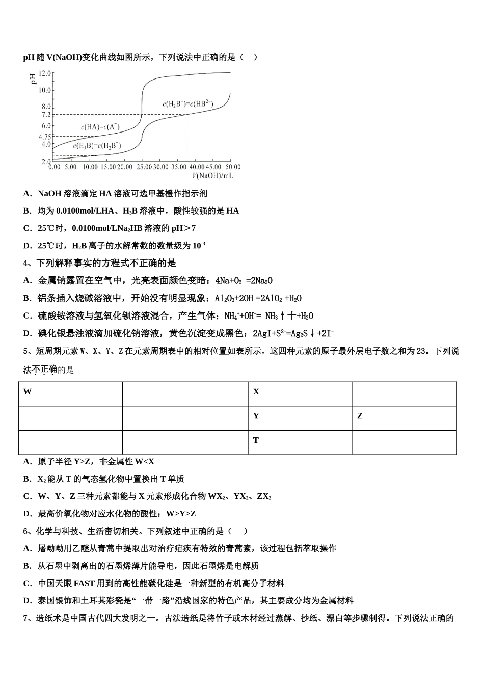 广东省韶关市十校高考化学五模试卷含解析_第2页