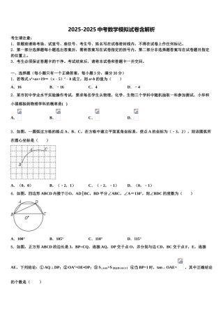 广东省高州市九校联考中考冲刺卷数学试题含解析