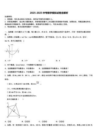 广西南宁市第二十一中学中考数学全真模拟试卷含解析