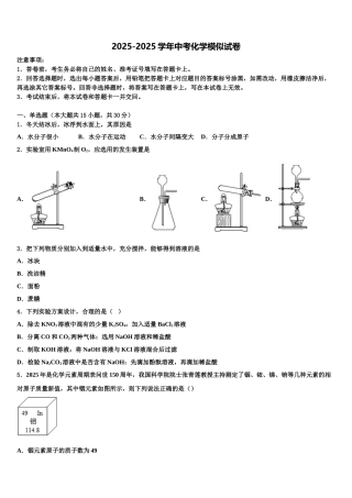 广西壮族自治区崇左市龙州县市级名校中考五模化学试题含解析