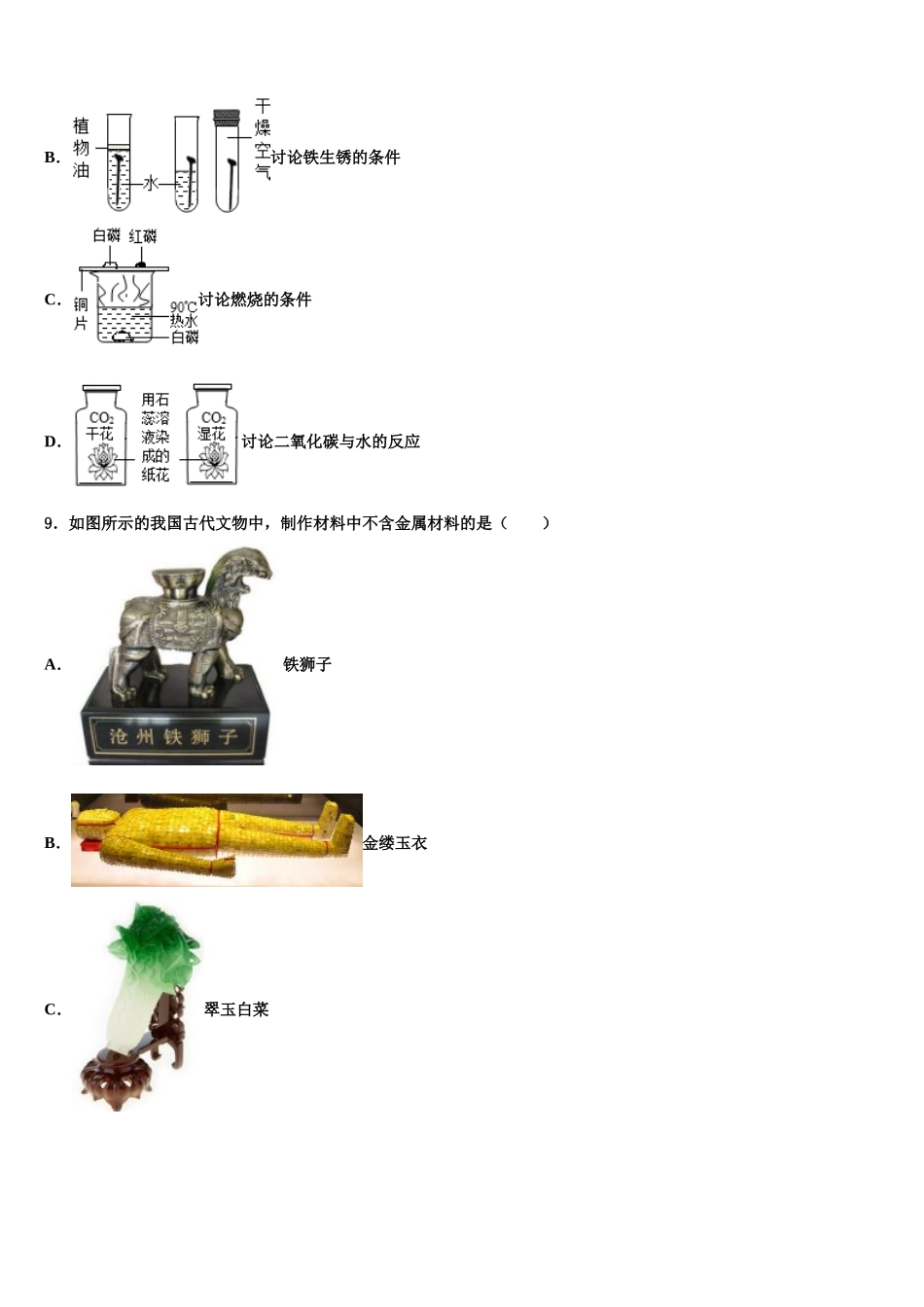广西壮族自治区百色市平果县重点名校中考五模化学试题含解析_第3页