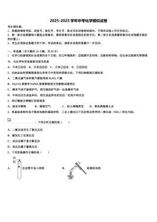 广西岳池县联考中考适应性考试化学试题含解析