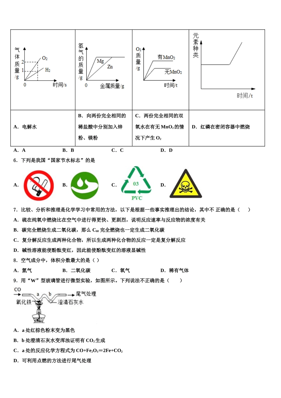 广西平南县重点名校初中化学毕业考试模拟冲刺卷含解析_第2页