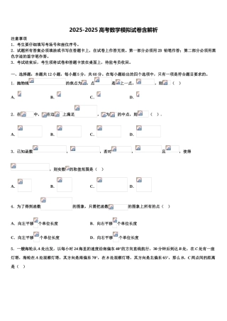 广西梧州市蒙山县第一中学高三适应性调研考试数学试题含解析