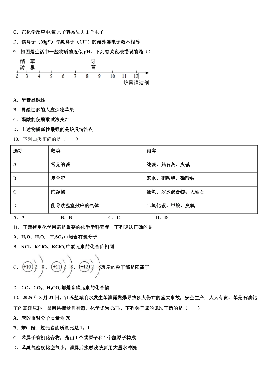 广西自治区岑溪市重点达标名校中考试题猜想化学试卷含解析_第3页