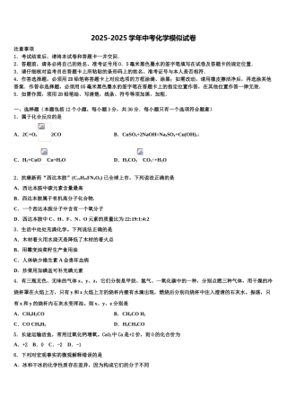 广西贵港市港北区重点中学中考化学考试模拟冲刺卷含解析