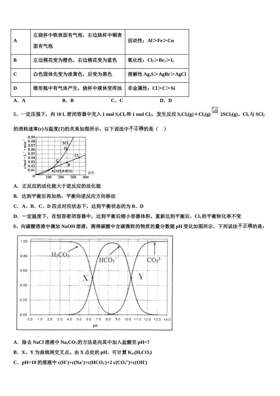 广西钦州市钦州港经济技术开发区高三下学期第六次检测化学试卷含解析_第2页