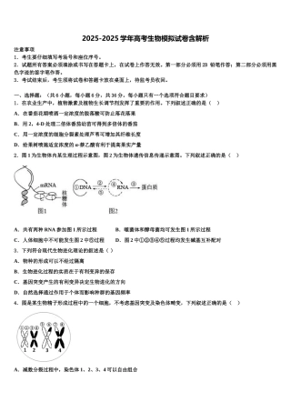 广西防城港市高考仿真卷生物试题含解析