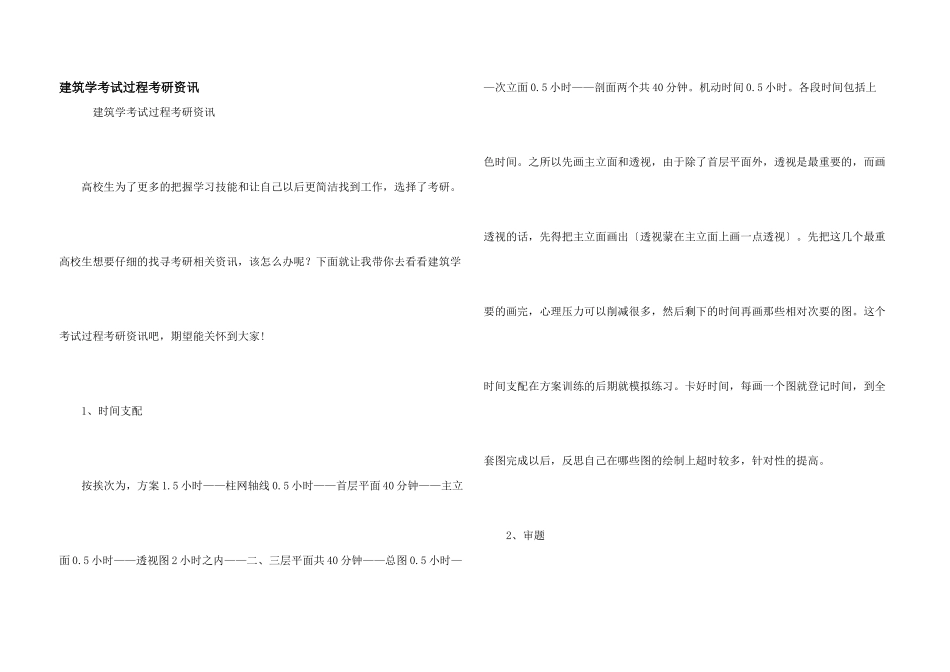 建筑学考试过程考研资讯_第1页