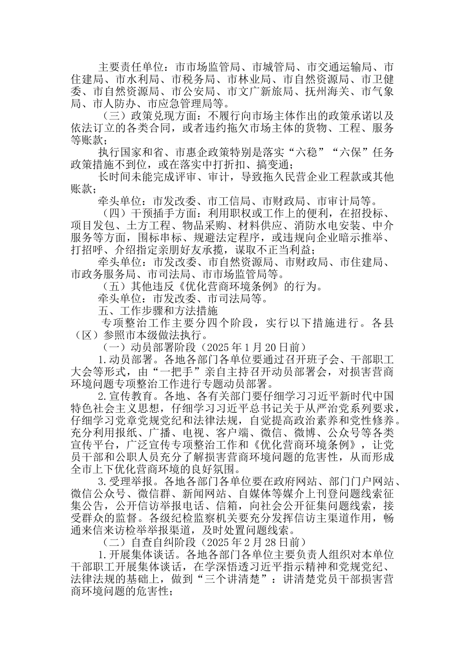 开展损害营商环境问题专项整治工作方案_第2页