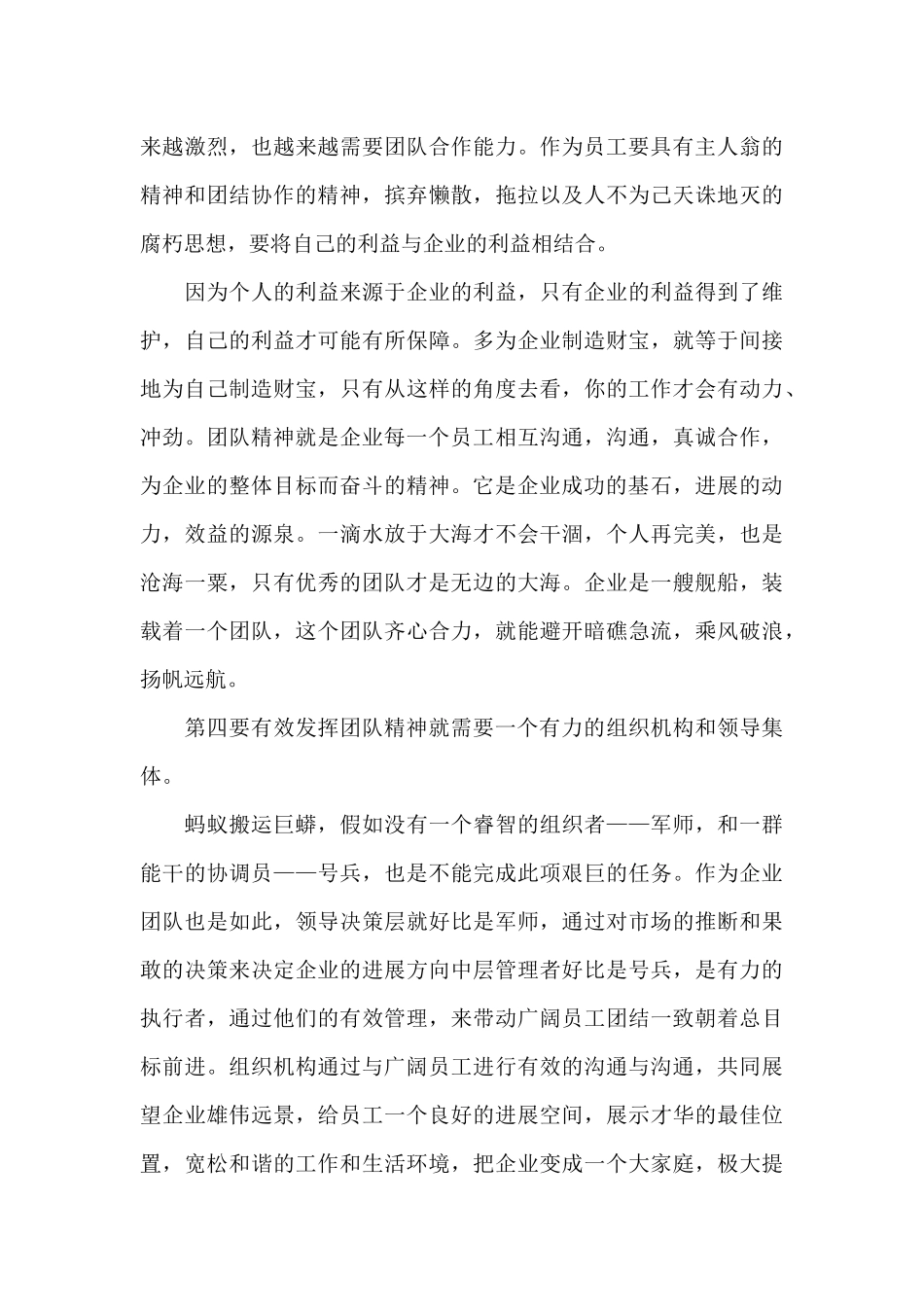 弘扬团队精神主题优秀演讲稿_第3页