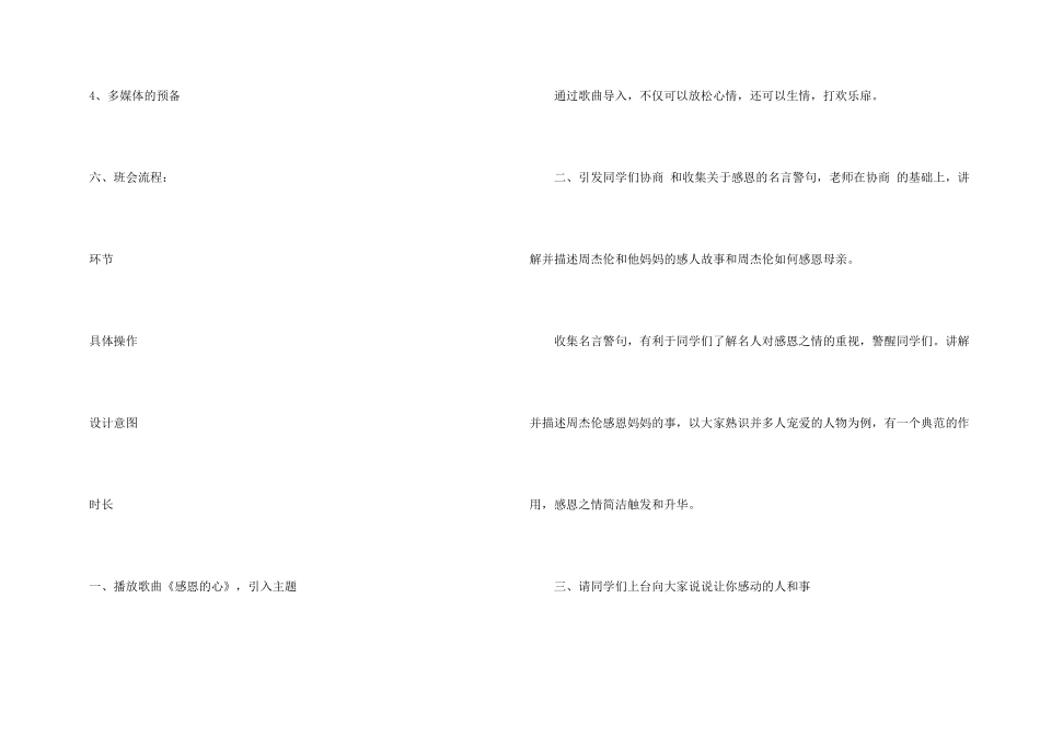 感恩主题班会活动方案_第3页
