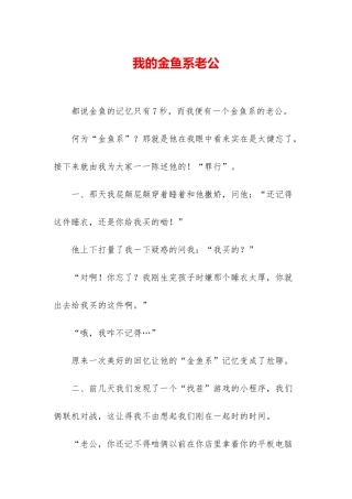 我的金鱼系老公