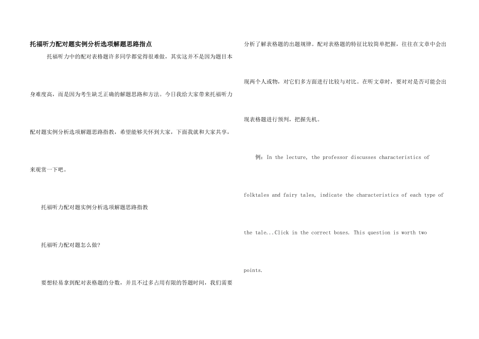 托福听力配对题实例分析选项解题思路指点_第1页