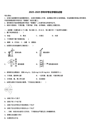 扬州市邗江区重点名校中考化学考试模拟冲刺卷含解析