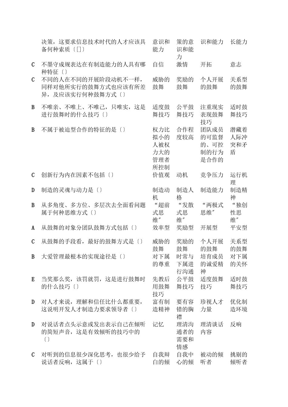 技术人员团队建设与创新题库与答案大全_第3页