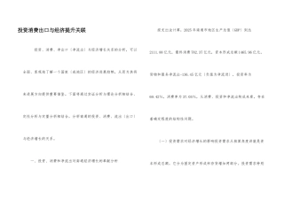 投资消费出口与经济提升关联