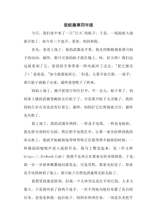 捉蚊趣事四年级
