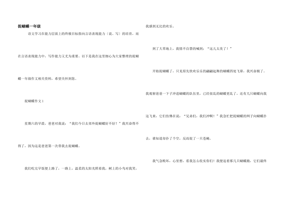 捉蝴蝶一年级_第1页