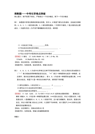 推断题-中考化学难点突破