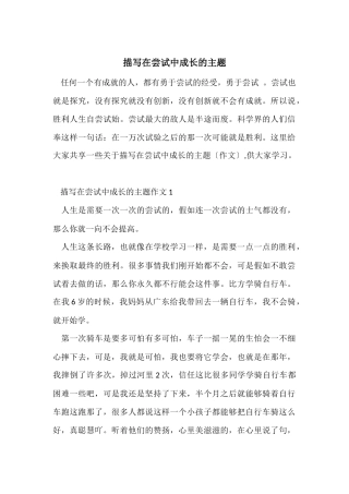 描写在尝试中成长的主题