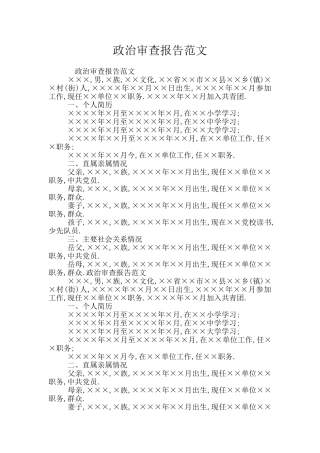 政治审查报告范文
