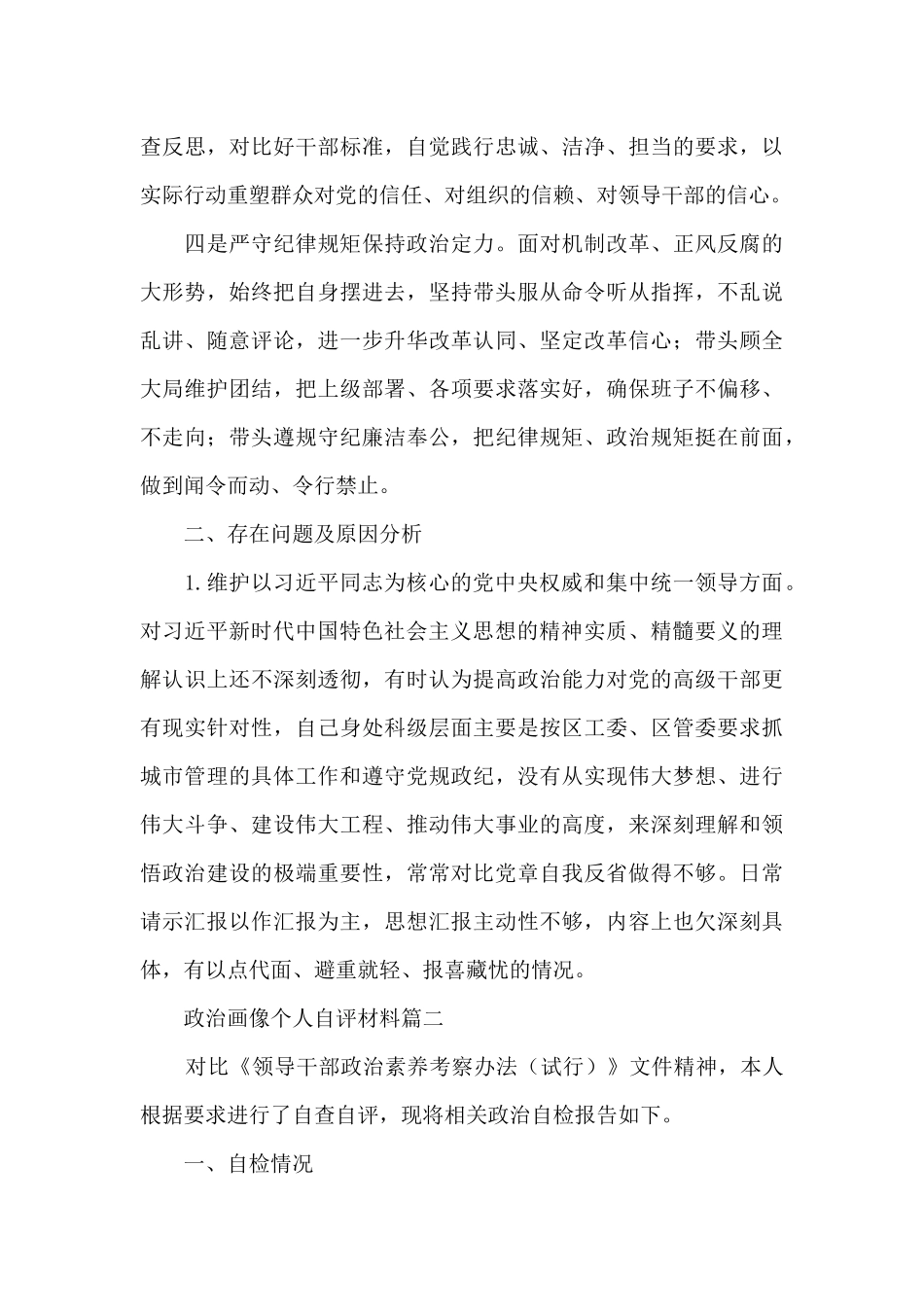 政治画像个人自评材料三篇_第2页