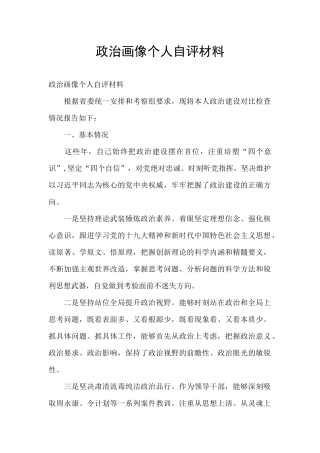 政治画像个人自评材料